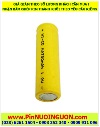 NiCd AA700mAh - Pin sạc công nghiệp NiCd 1,2v AA700mAh - Pin cell công nghiệp NiCd 1,2V AA700mAh